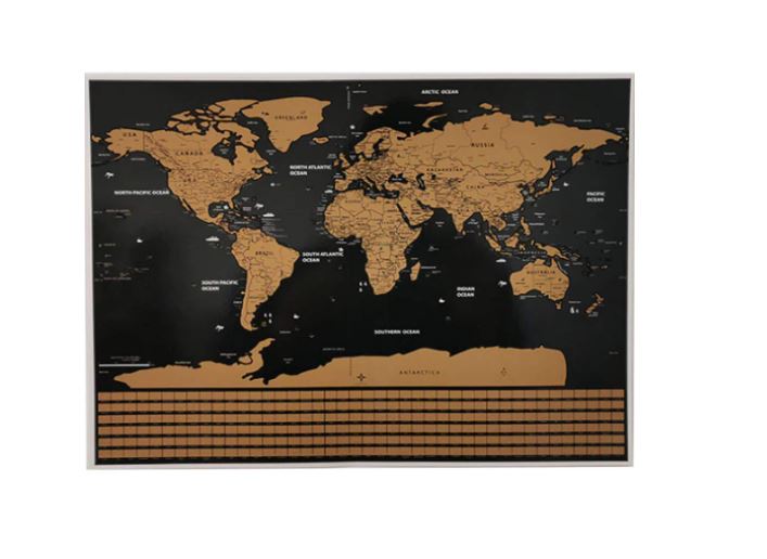 scratch off map travel poster