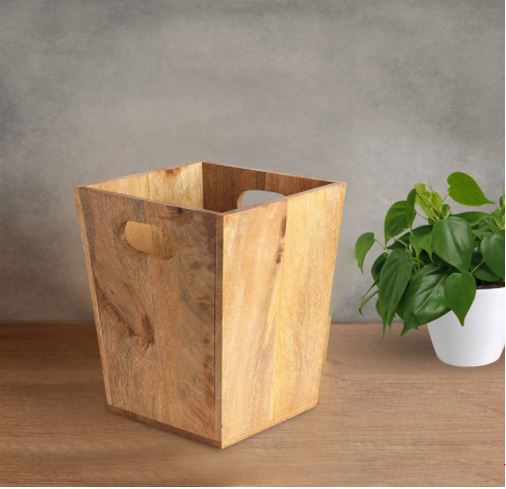 wooden mini dustbin without lid 
